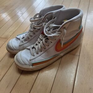 Nike High-Top Sneakers with Multicolor Swoosh